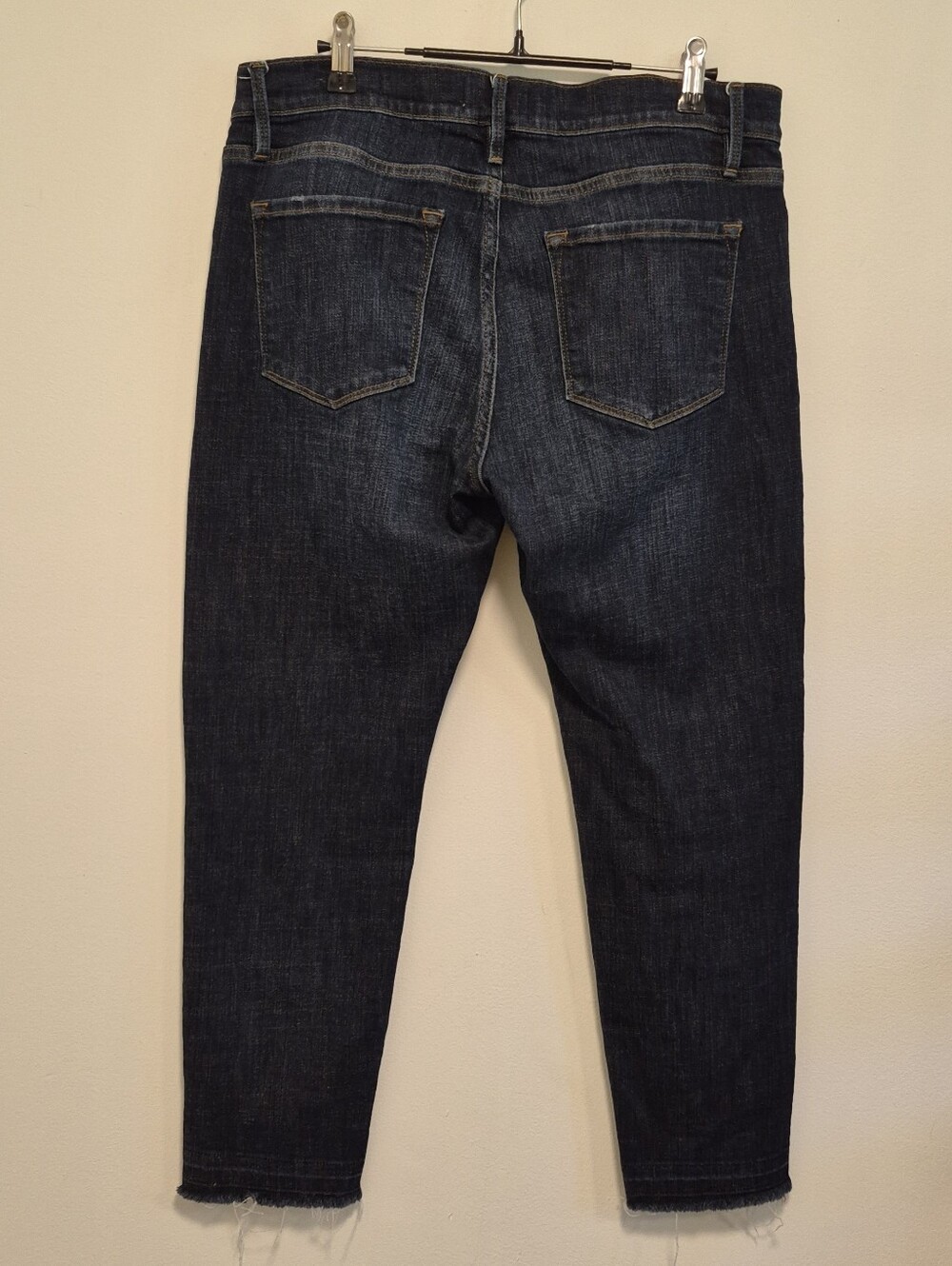 Frame Le Garcon Crop Jeans Released Hem Covant Dark Blue Straight Ankle Sz 28 - Picture 9 of 14